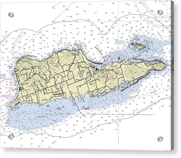 St Croix Virgin Islands Nautical Chart - Acrylic Print