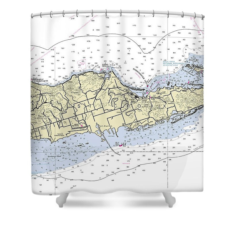 St Croix Virgin Islands Nautical Chart Shower Curtain