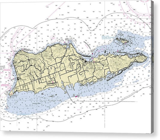 St Croix Virgin Islands Nautical Chart  Acrylic Print