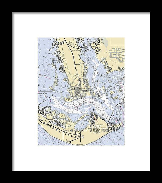 St-james-city -florida Nautical Chart _v6 - Framed Print