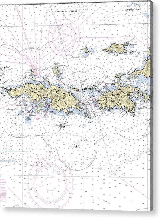 St John St Thomas-Virgin Islands Nautical Chart  Acrylic Print