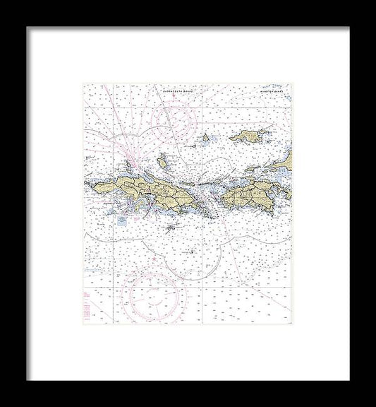 St John St Thomas-virgin Islands Nautical Chart - Framed Print
