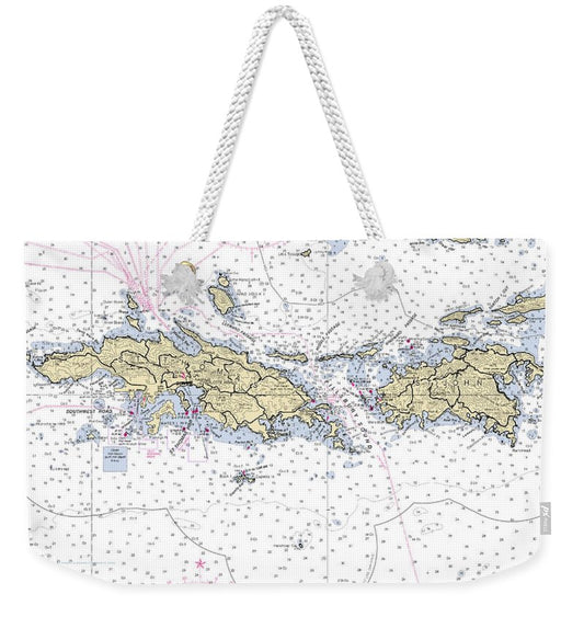 St John St Thomas-virgin Islands Nautical Chart - Weekender Tote Bag