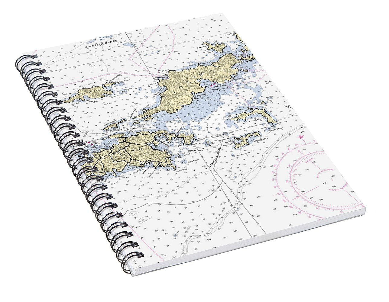 St John Tortola-virgin Islands Nautical Chart - Spiral Notebook