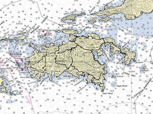 St John Virgin Islands Nautical Chart Puzzle