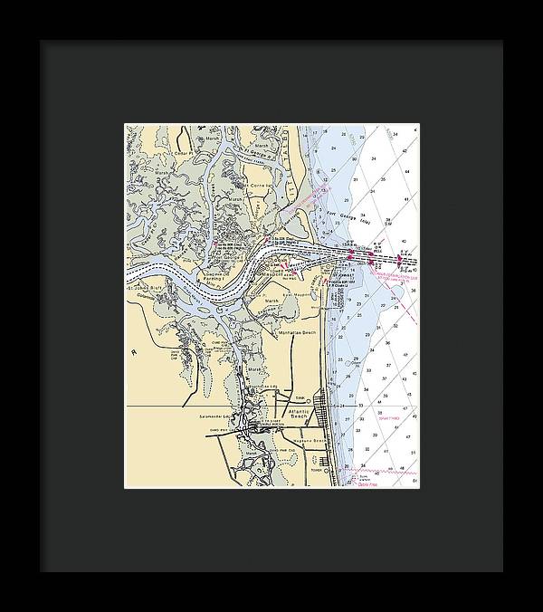 St Johns River-florida Nautical Chart - Framed Print