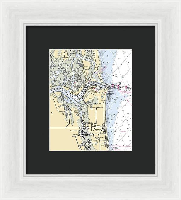 St Johns River-florida Nautical Chart - Framed Print