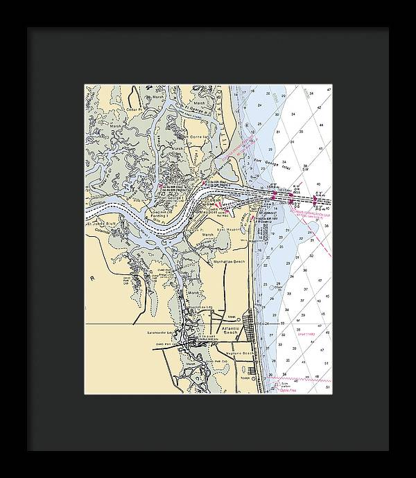 St Johns River-florida Nautical Chart - Framed Print