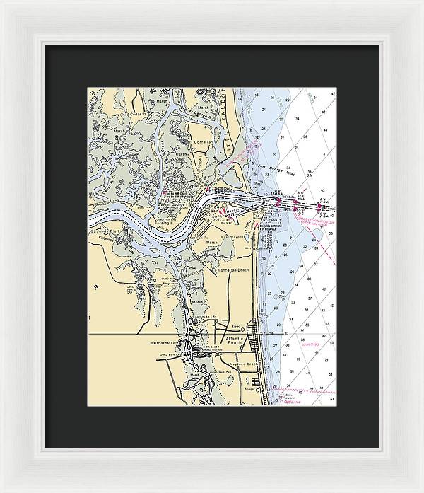 St Johns River-florida Nautical Chart - Framed Print