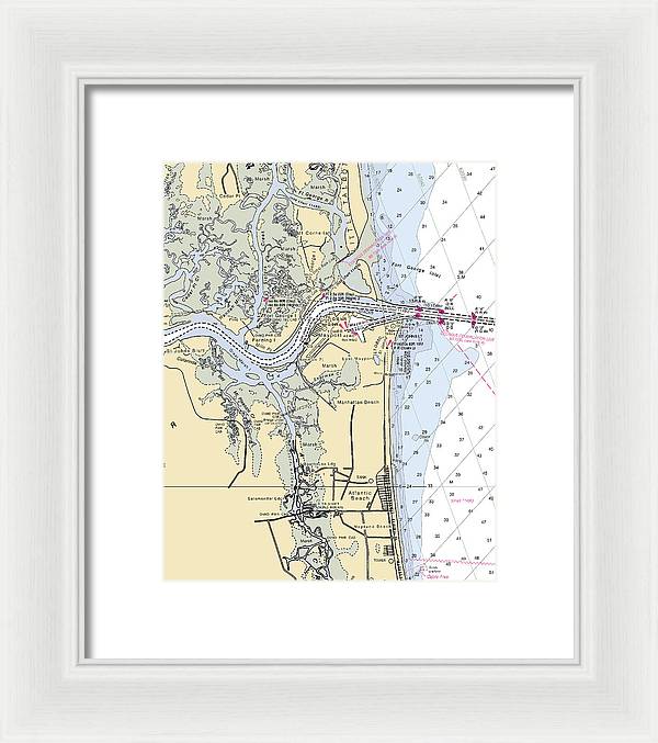 St Johns River-florida Nautical Chart - Framed Print