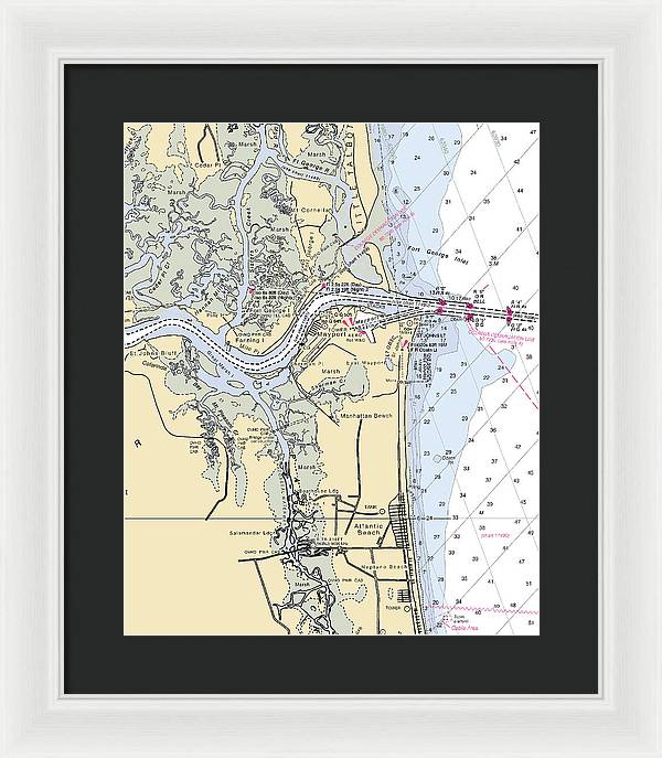 St Johns River-florida Nautical Chart - Framed Print