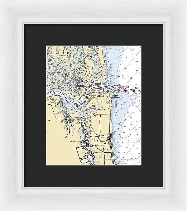 St Johns River-florida Nautical Chart - Framed Print