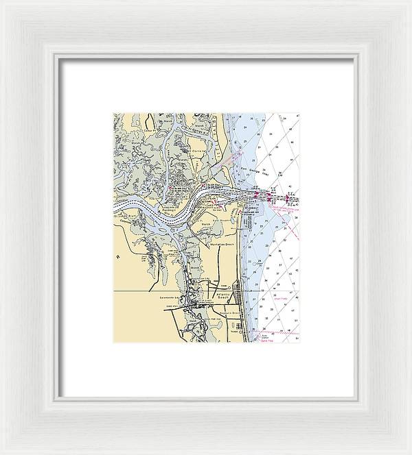 St Johns River-florida Nautical Chart - Framed Print