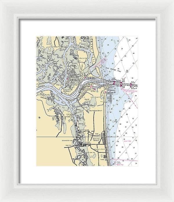 St Johns River-florida Nautical Chart - Framed Print