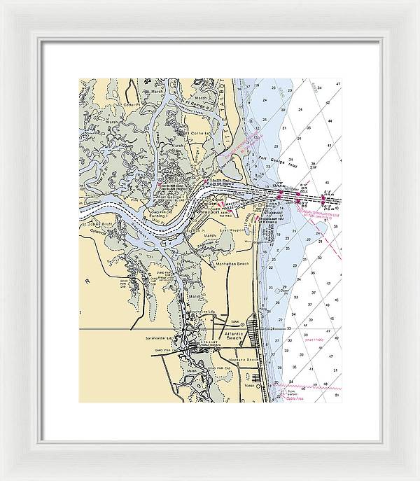 St Johns River-florida Nautical Chart - Framed Print