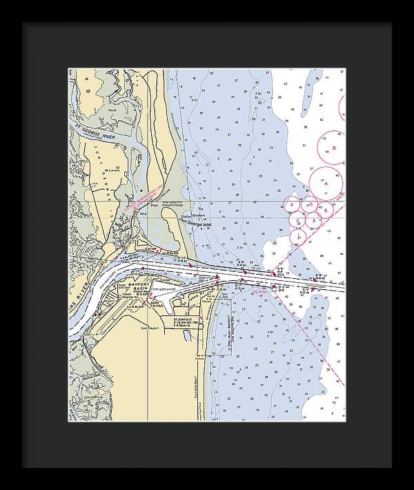 St Johns River  -florida Nautical Chart _v2 - Framed Print