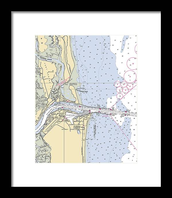 St Johns River  -florida Nautical Chart _v2 - Framed Print