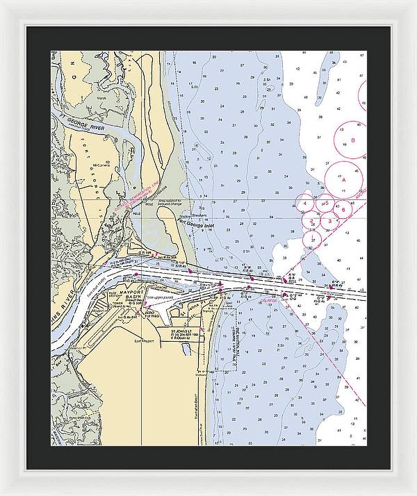 St Johns River  -florida Nautical Chart _v2 - Framed Print