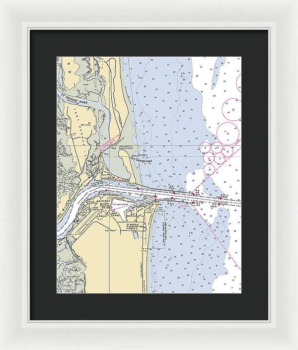 St Johns River  -florida Nautical Chart _v2 - Framed Print