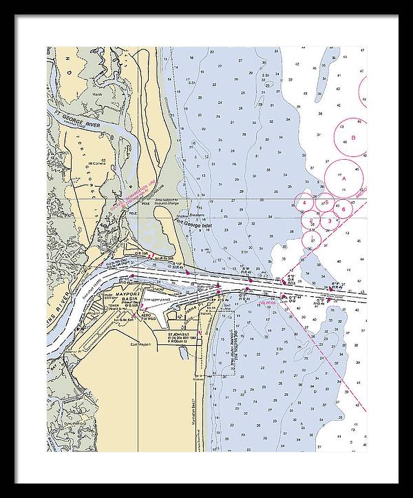 St Johns River  -florida Nautical Chart _v2 - Framed Print