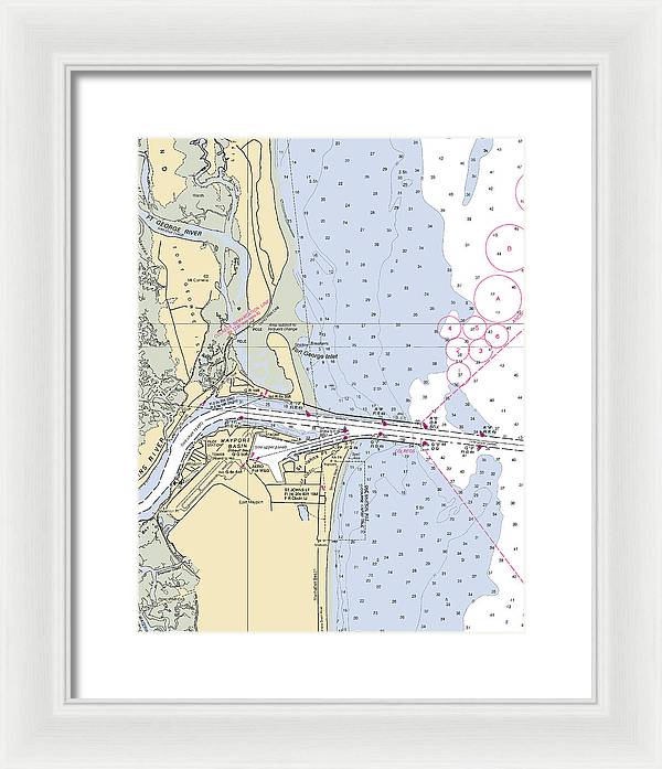 St Johns River  -florida Nautical Chart _v2 - Framed Print