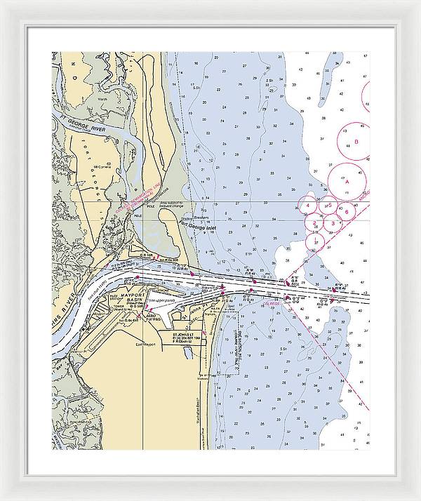 St Johns River  -florida Nautical Chart _v2 - Framed Print