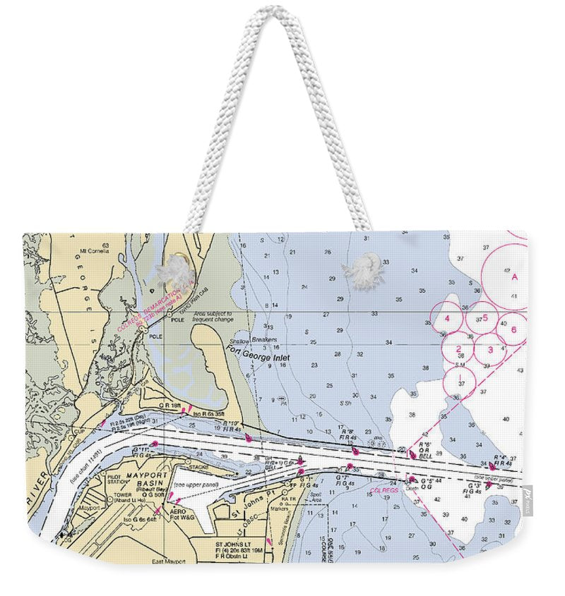 St Johns River  -florida Nautical Chart _v2 - Weekender Tote Bag