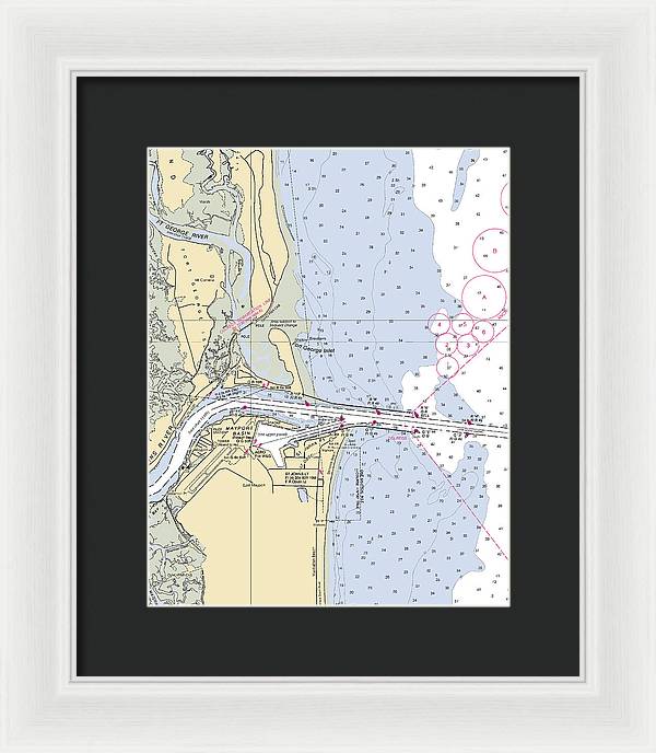 St Johns River  -florida Nautical Chart _v2 - Framed Print