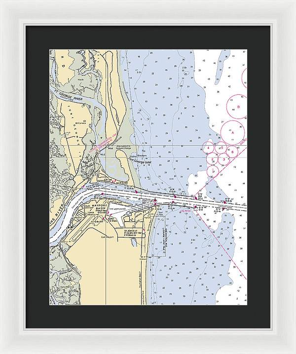 St Johns River  -florida Nautical Chart _v2 - Framed Print