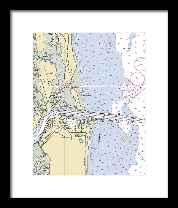 St Johns River  -florida Nautical Chart _v2 - Framed Print