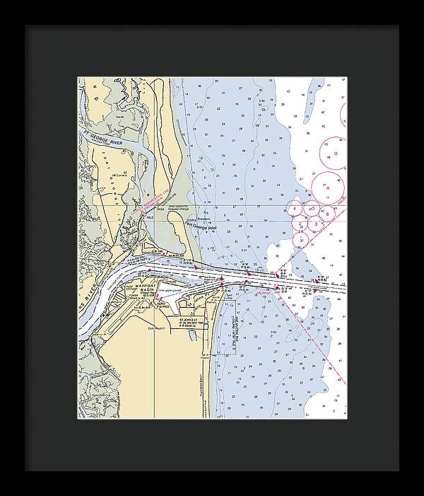 St Johns River  -florida Nautical Chart _v2 - Framed Print