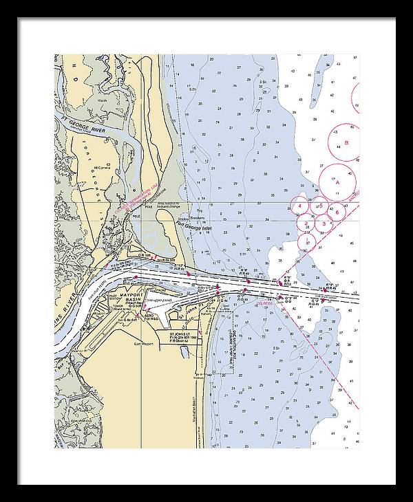 St Johns River  -florida Nautical Chart _v2 - Framed Print