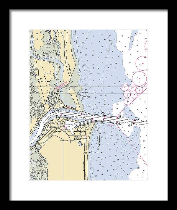 St Johns River  -florida Nautical Chart _v2 - Framed Print