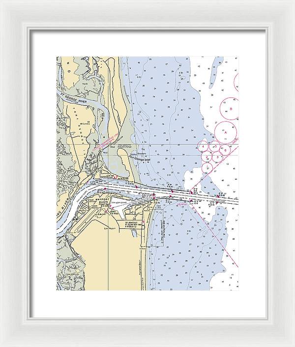 St Johns River  -florida Nautical Chart _v2 - Framed Print