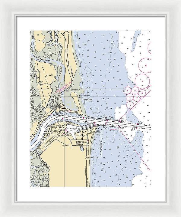 St Johns River  -florida Nautical Chart _v2 - Framed Print