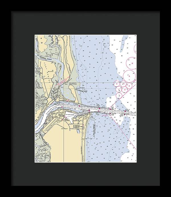 St Johns River  -florida Nautical Chart _v2 - Framed Print