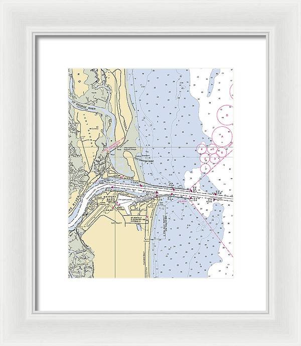 St Johns River  -florida Nautical Chart _v2 - Framed Print