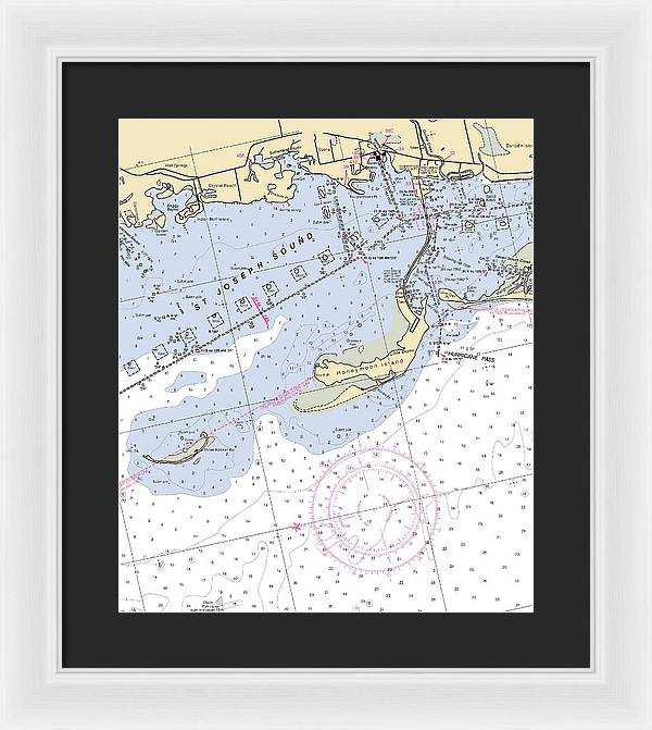 St Joseph Sound-florida Nautical Chart - Framed Print