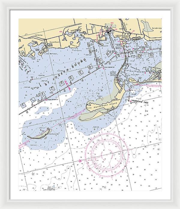 St Joseph Sound-florida Nautical Chart - Framed Print