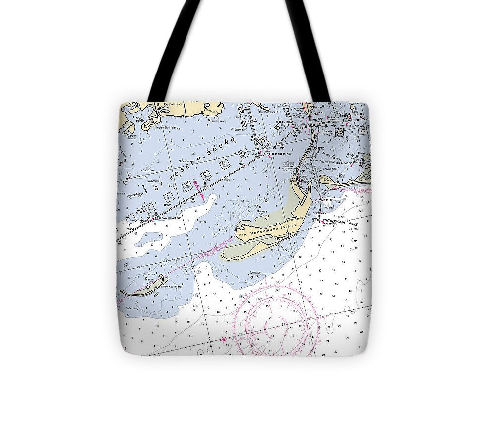 St Joseph Sound Florida Nautical Chart Tote Bag