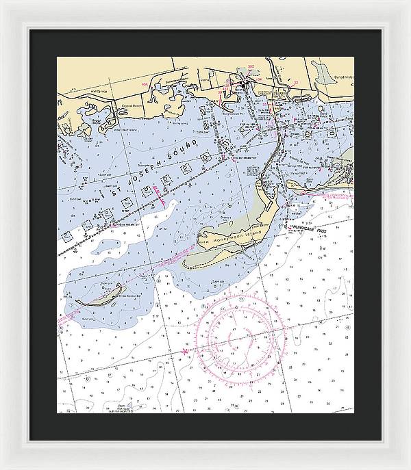 St Joseph Sound-florida Nautical Chart - Framed Print