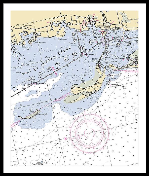 St Joseph Sound-florida Nautical Chart - Framed Print