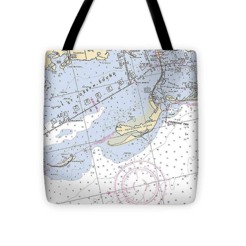 St Joseph Sound-florida Nautical Chart - Tote Bag