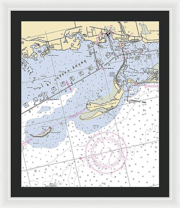 St Joseph Sound-florida Nautical Chart - Framed Print