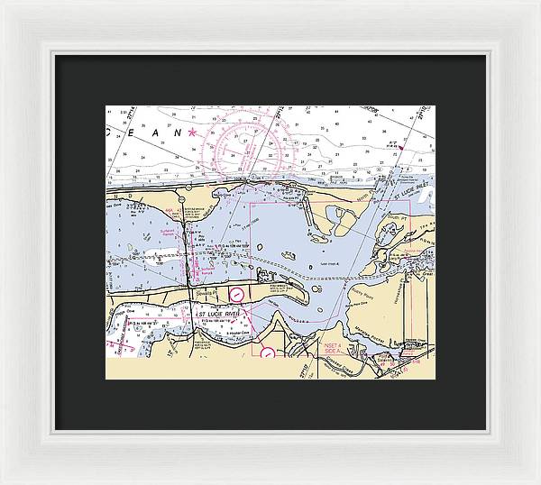 St-lucie-inlet -florida Nautical Chart _v6 - Framed Print