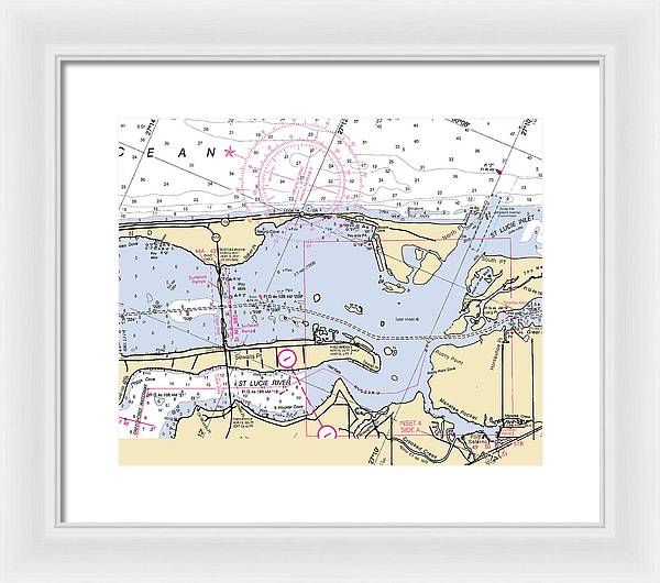 St-lucie-inlet -florida Nautical Chart _v6 - Framed Print