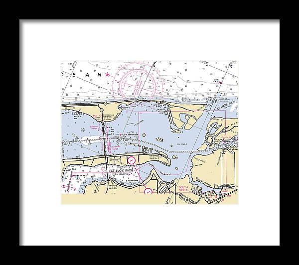 A beuatiful Framed Print of the St-Lucie-Inlet -Florida Nautical Chart _V6 by SeaKoast