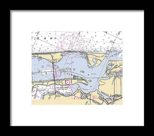 A beuatiful Framed Print of the St-Lucie-Inlet -Florida Nautical Chart _V6 by SeaKoast