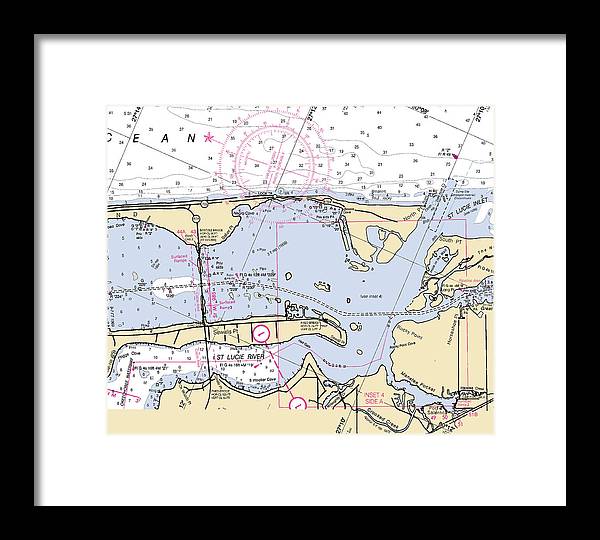 St-lucie-inlet -florida Nautical Chart _v6 - Framed Print