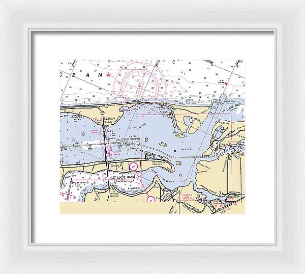 St-lucie-inlet -florida Nautical Chart _v6 - Framed Print